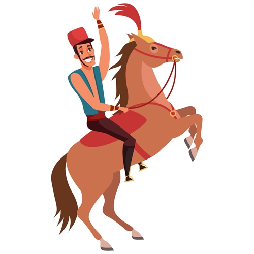 Carnival Circus Theme Horse Rider Transparent Sticker